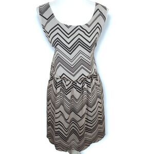 DELIRIOUS GRAY & BLACK CHEVERON PRINT HI-LO MAXI DRESS SZ.3X EUC